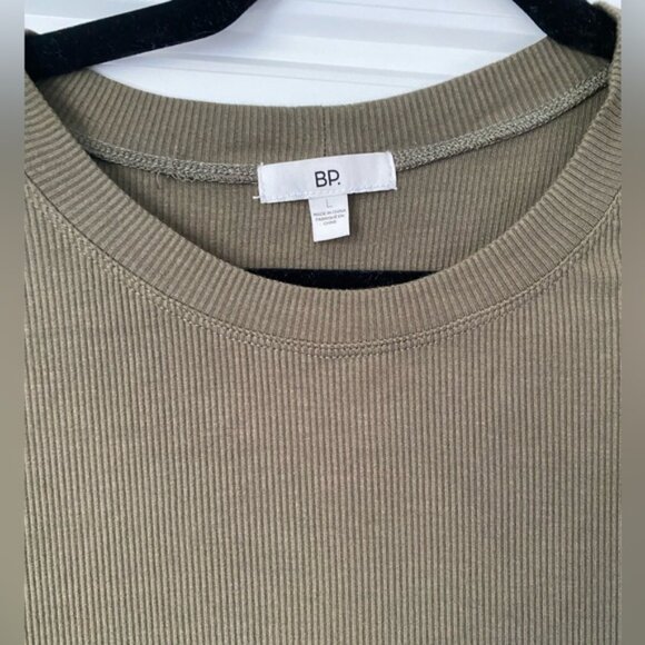 BP Army Green Ribbed Mini Dres - Picture 2 of 5